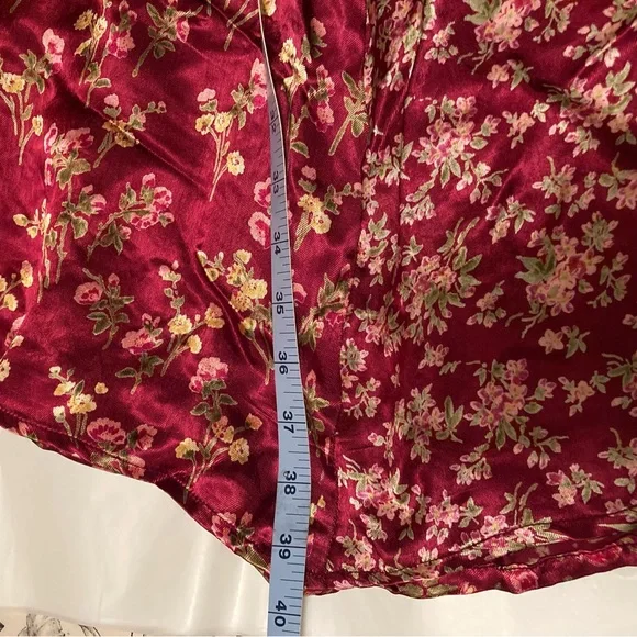 Vintage April Cornell Satiny Floral Skirt - Picture 9 of 14